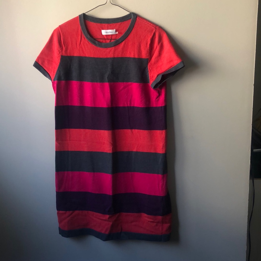 Calvin Klein cotton stripey tshirt dress